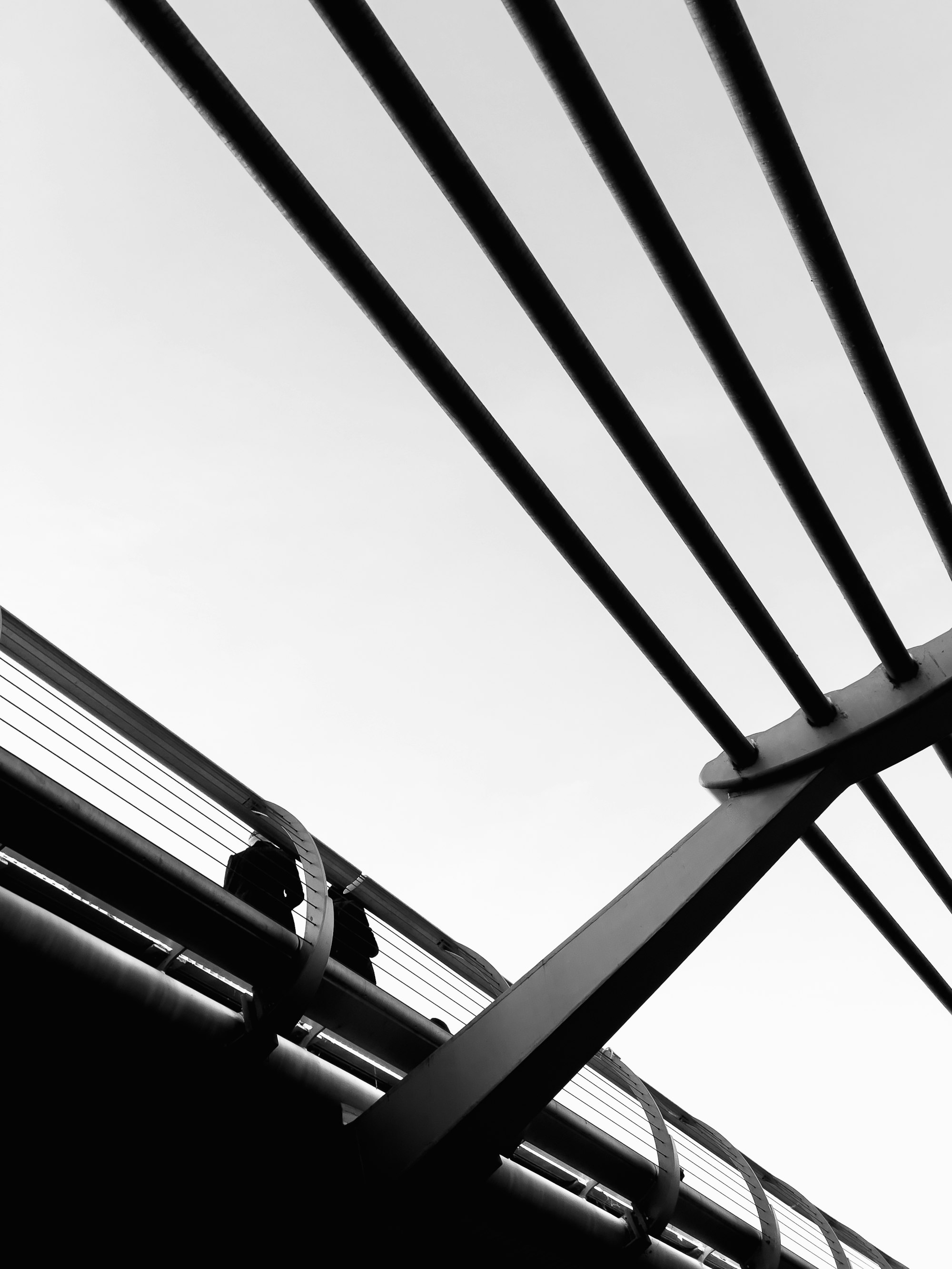 Abstract architectural lines on London’s Millennium Bridge